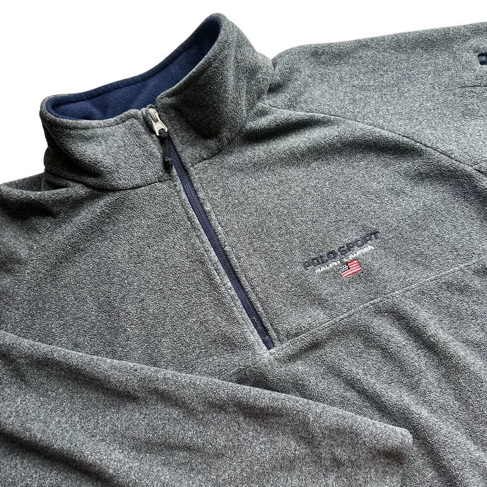 VTG Polo Sport Ralph Lauren Quarter Fleece Sweatshirt Mens Size XXL Y2K Pullover